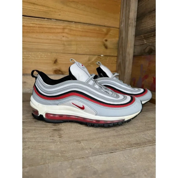 NIKE Big Kids Youth 7y Air Max 97 GS Sneaker 921522 020 Wolf Grey University Red - Picture 1 of 16